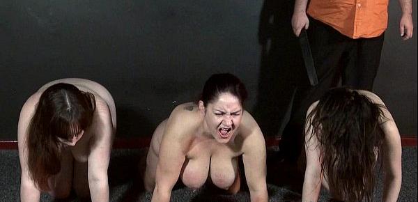 Three slavegirls whipping and extreme punishment to tears of amateur slavesluts